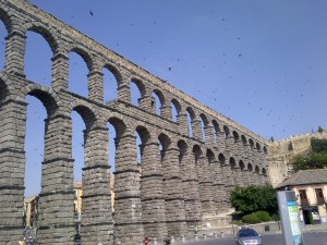 The Roman aqueduct in Segovia